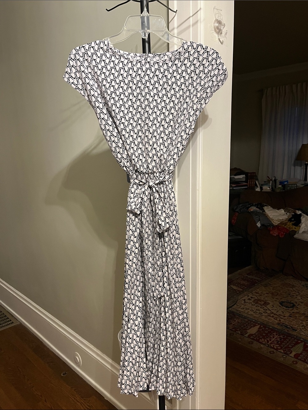 Silky Soft Black & White Print Dress